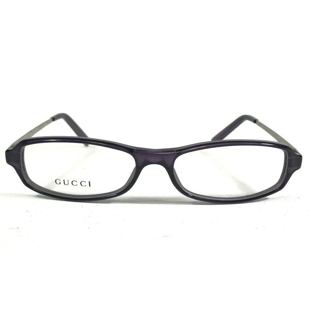 Gucci GG2576 Z4J Eyeglasses Frames Purple Silver Rectangular Full Rim 52-15-130